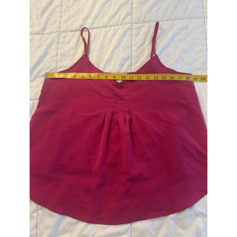Forever 21 Cami Camisole Pink Large Pleated Front V-neck Fuschia Old Money - Picture 3 of 7